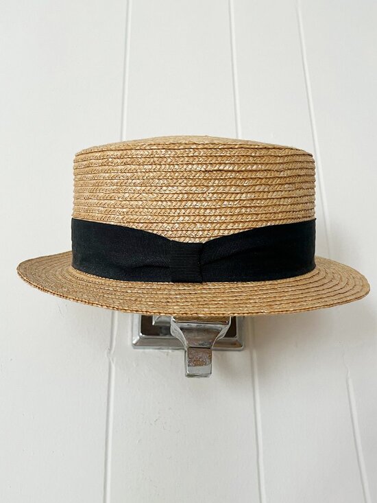 Reiss Accessories - REISS Classic Straw Boater Hat with Black Band
